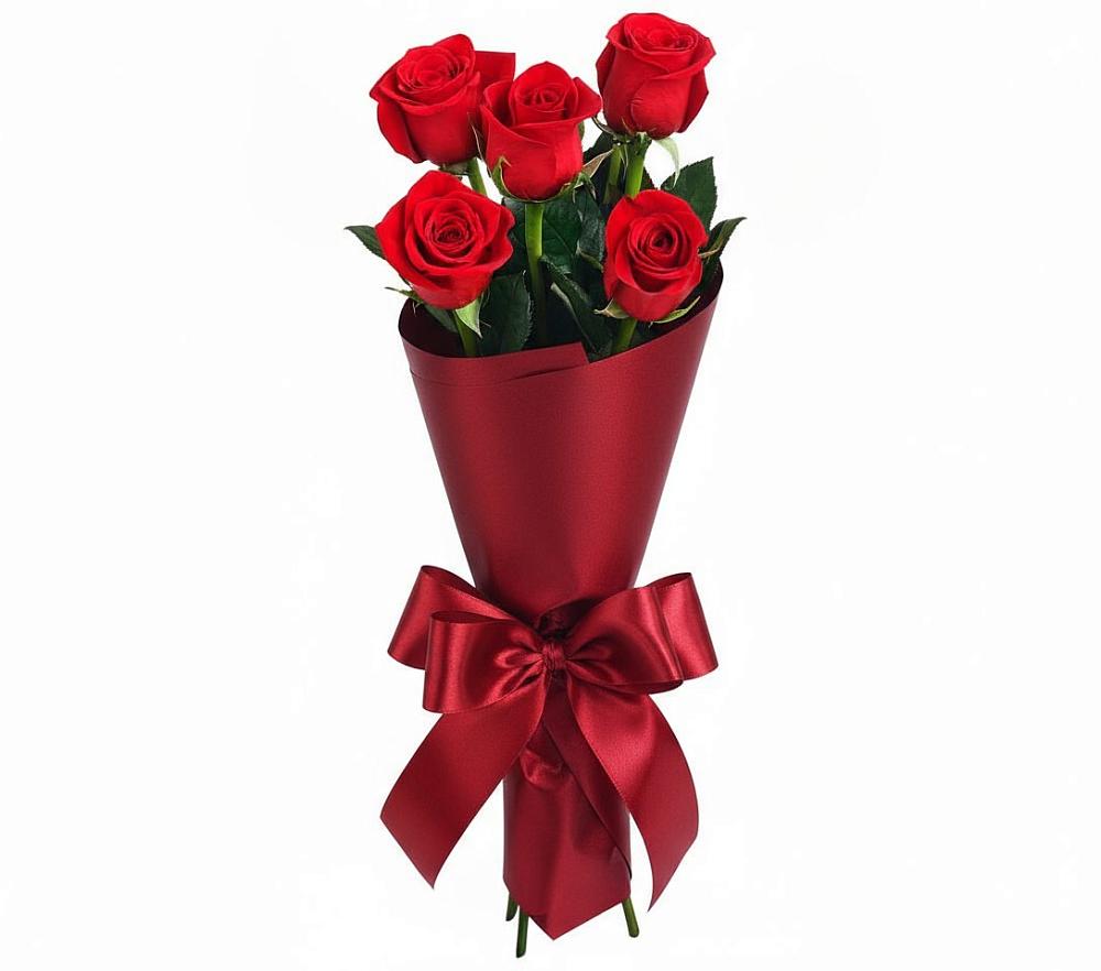Букет 5 Красных роз Эдлесс Лав в Лальске