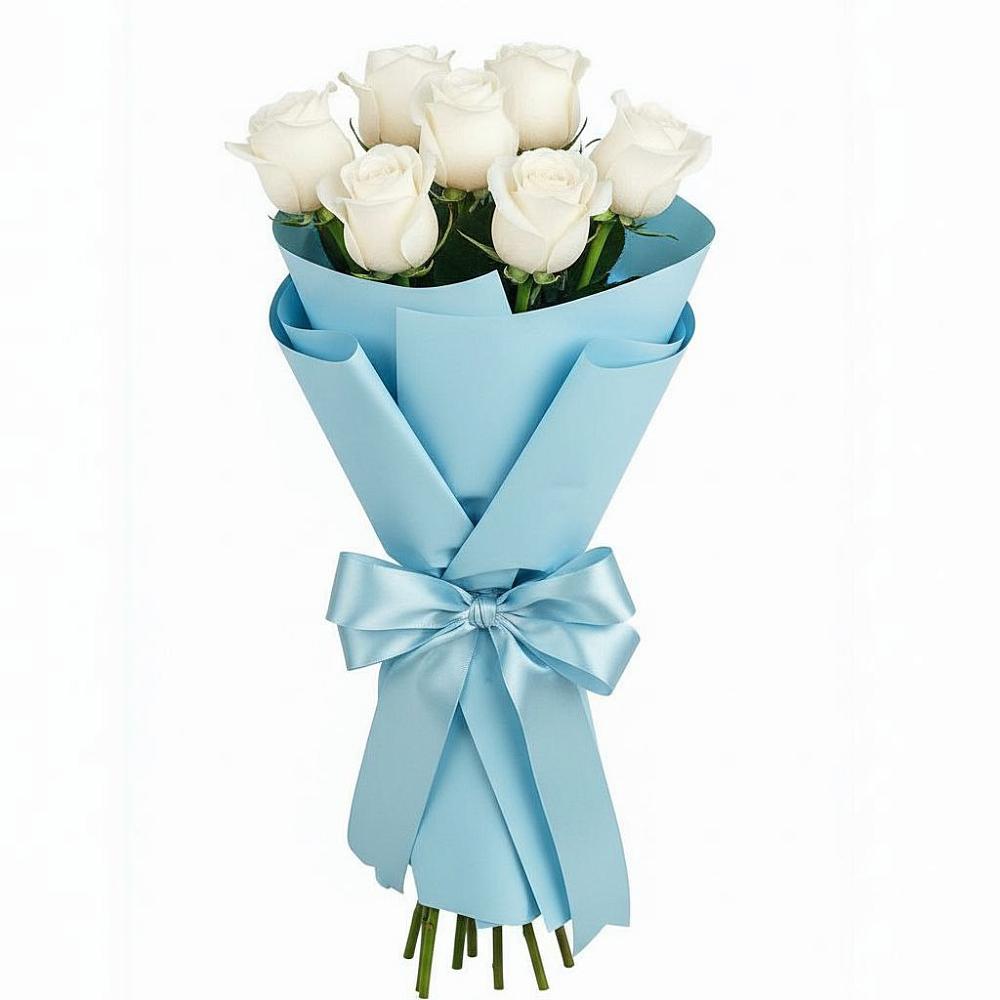 Букет 7 белых роз Проуд в Лальске
