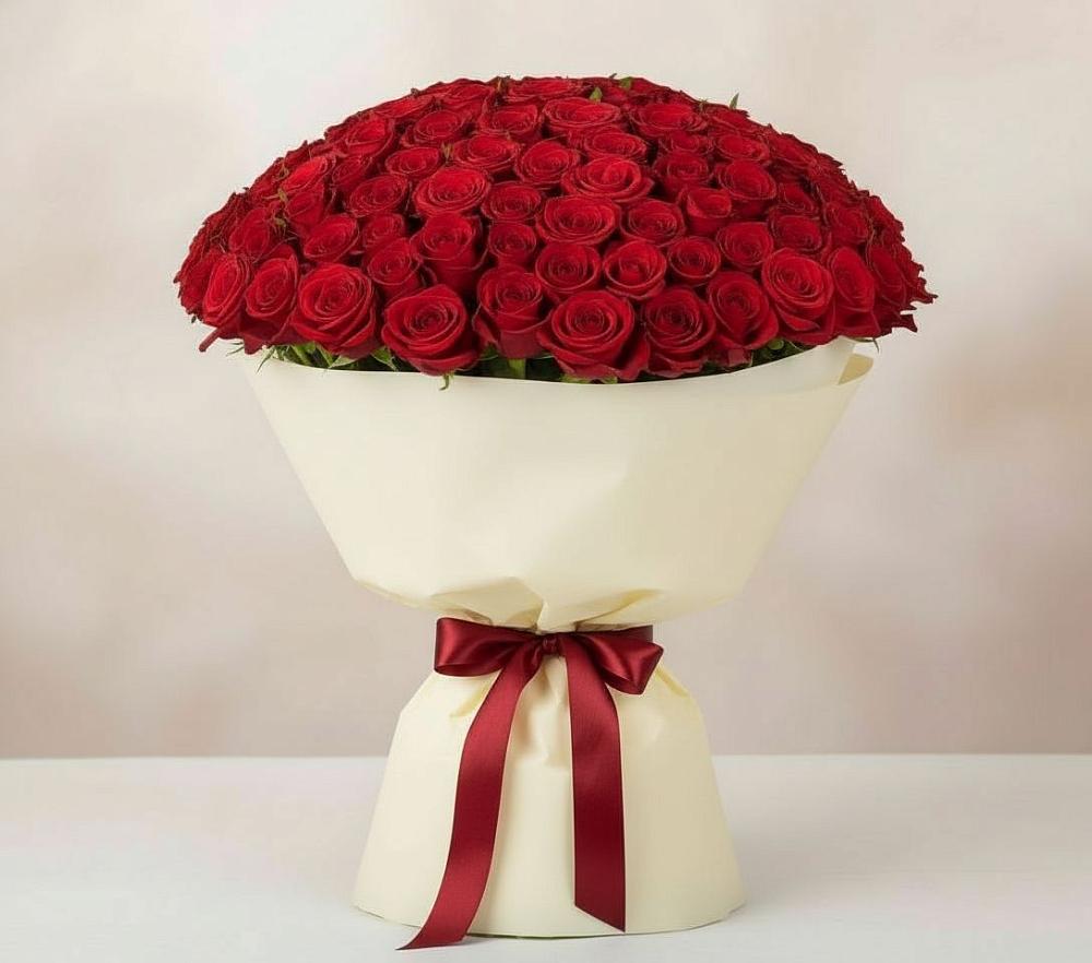 Букет 101 Красная роза Милано в Лальске