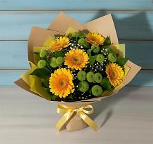 Букет цветов из:  Герберы и Хризантемы в Лальске