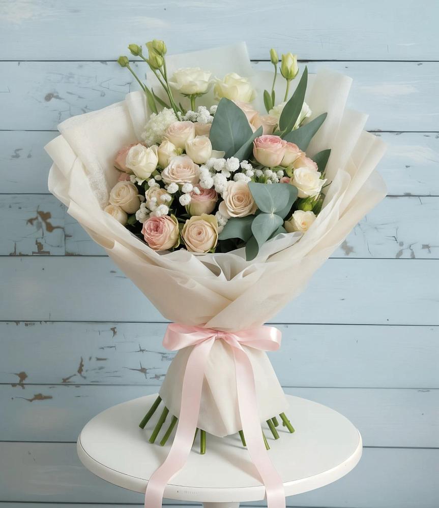 Букет цветов из: Розы и Лизиантусы в Лальске