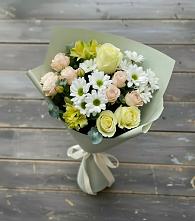 Букет цветов из:  Альстромерии, Розы и Хризантемы в Лальске